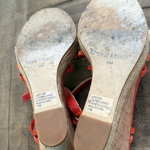 WHBM Orange Suede Jupiter Wedge sandals - Picture 4 of 5